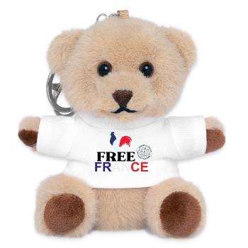 Tricolor Hahn Freies Frankreich - Teddy Schlüsselanhänger - Weiß - Vorne