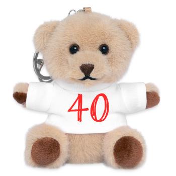 Digital Design Numbers in Red - Teddy Keyring - white - Front
