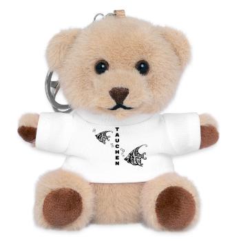 Tauchen – Tribal Fisch Design - Teddy Schlüsselanhänger - Weiß - Vorne