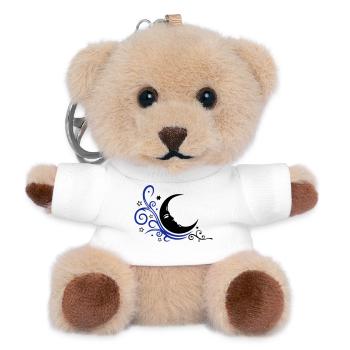 Symbole mystique de la lune et des étoiles - Porte-clés ourson - blanc - Devant