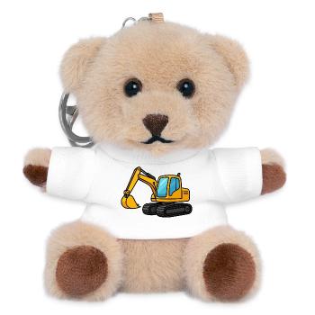Miniaturbagger Illustration - Teddy Schlüsselanhänger - Weiß - Vorne