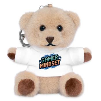 Conception pixelisée du minset gamer - Porte-clés ourson - blanc - Devant