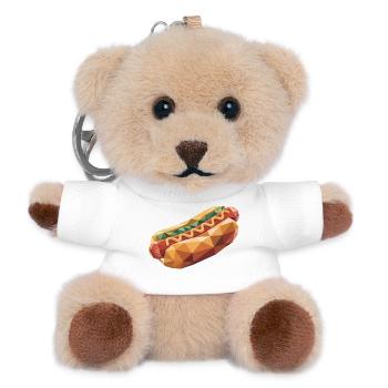 Hot Dog - Cooles Fastfood Logo - Teddy Schlüsselanhänger - Weiß - Vorne