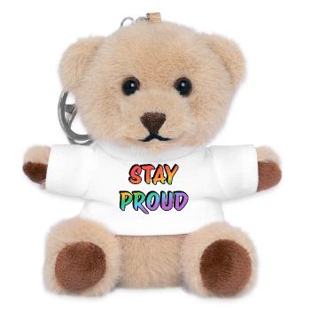 Stay Proud  - Teddy Keyring - white - Front