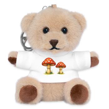 Red toadstools in the grass - Teddy Keyring - white - Front