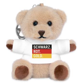 Schwarz. Rot. Gold. – Deutschland Farben Shirt - Teddy Schlüsselanhänger - Weiß - Vorne