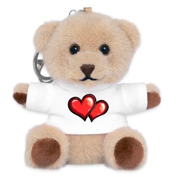 Herzen Liebe Symbol - Teddy Schlüsselanhänger - Weiß - Vorne