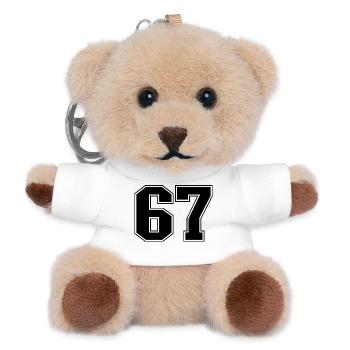 Fun 67 Number 6-7 6 7 Six Seven - Teddy Keyring - white - Front