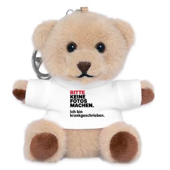 Bitte keine Fotos machen, ich bin krankgeschrieben - Teddy Schlüsselanhänger - Weiß - Vorne