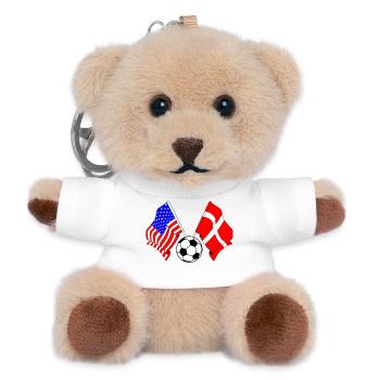 Fußball Dänemark gegen USA - Teddy Schlüsselanhänger - Weiß - Vorne
