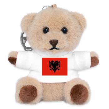 Albanian Eagle Flag Design - Teddy Keyring - white - Front