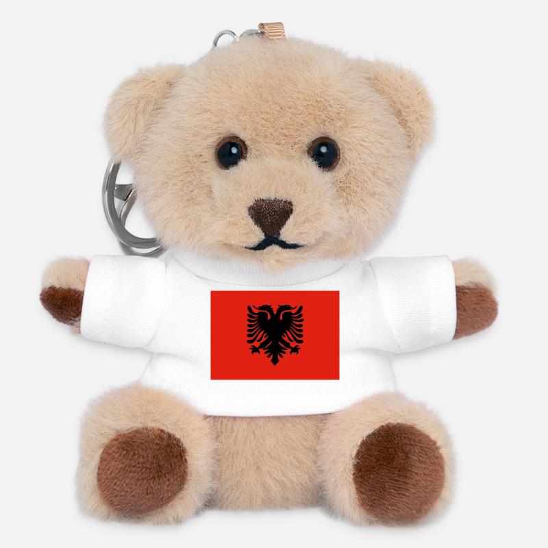 Conception du drapeau de l’aigle albanais - Porte-clés ourson - blanc