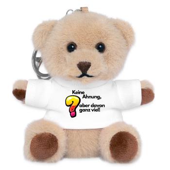 Witziger Spruch Keine Ahnung - Teddy Schlüsselanhänger - Weiß - Vorne