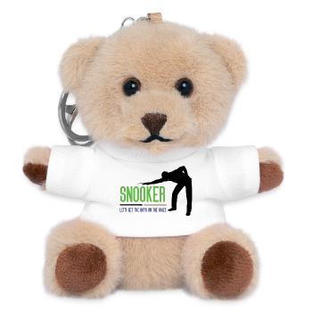 Snooker - Let's get the.boys on the baize - Teddy Keyring - white - Front