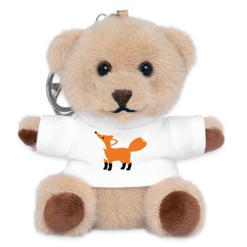 Cute curious fox minimalist style - Teddy Keyring - white - Front