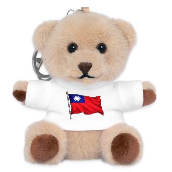 Taiwan flag - Teddy Keyring - white - Front