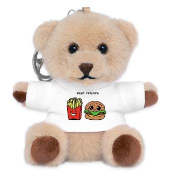 Meilleurs amis : Burger & Fries Duo - Porte-clés ourson - blanc - Devant