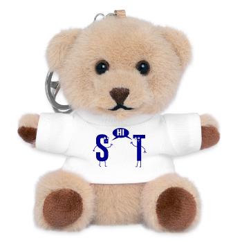 Shit shit sarcasm S and T pun - Teddy Keyring - white - Front