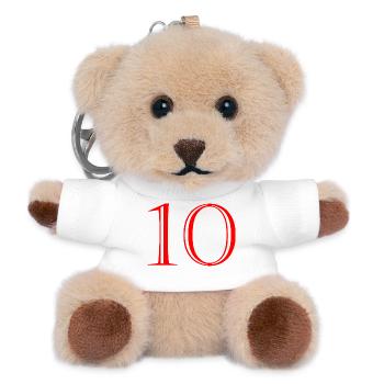 10. 10 YEARS. 10th ANNIVERSARY. 10 YEAR ANNIVERSARY. - Teddy Keyring - white - Front