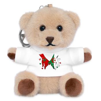 Morocco Algeria flags handholding used - Teddy Keyring - white - Front