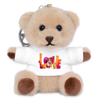 Love Jack Russell Terrier Hund Shirt Kissen Decal - Teddy Schlüsselanhänger - Weiß - Vorne