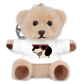 Patron aux lunettes teckel cool - Porte-clés ourson - blanc - Devant