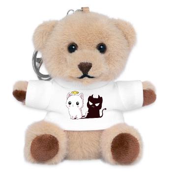 Ange de Kawaii avec Ombre de Démon - Porte-clés ourson - blanc - Devant