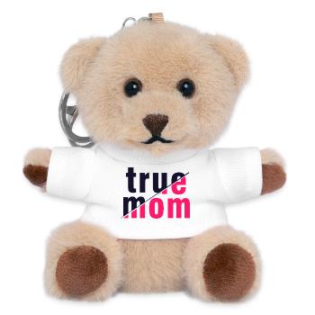 Wahre Mama Mutter Liebe Authentizitätskunst - Teddy Schlüsselanhänger - Weiß - Vorne
