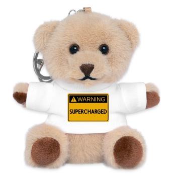 USDM-Aufkleber – SUPERCHARGED - Teddy Schlüsselanhänger - Weiß - Vorne