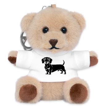 Dackel - Teddy Schlüsselanhänger - Weiß - Vorne