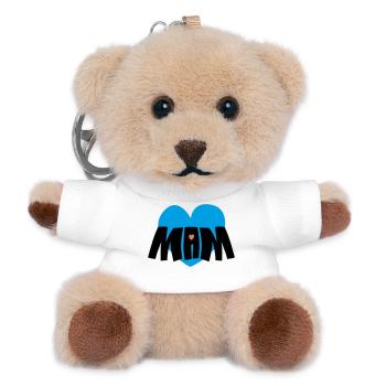 Cœur de maman - Porte-clés ourson - blanc - Devant