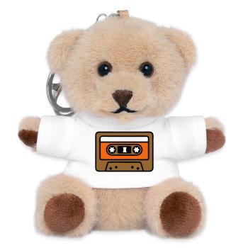 Retro Kassette Mixtape 90er Icon - Teddy Schlüsselanhänger - Weiß - Vorne