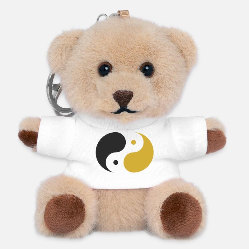 Yin et Yang - Porte-clés ourson - blanc