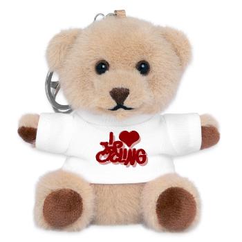 I_Love_cycling_rot - Porte-clés ourson - blanc - Devant