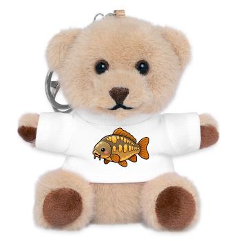 Cute Carp Kids Fishing Design - Teddy Keyring - white - Front