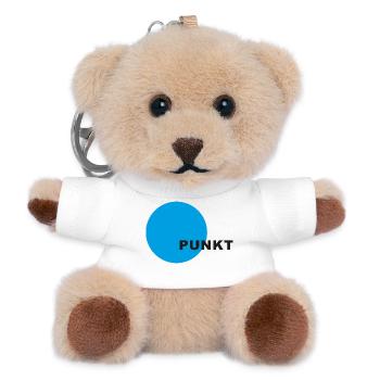 Punkt Blau Kreis: Minimalistischer Fokus - Teddy Schlüsselanhänger - Weiß - Vorne