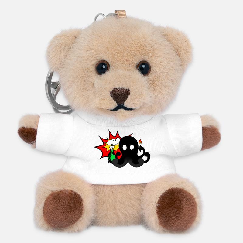 Science Explosion - Teddy Keyring - white