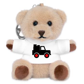 Auto - Teddy Schlüsselanhänger - Weiß - Vorne