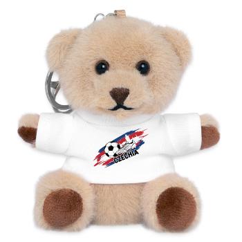 Tschechischer Fußball Tschechischer Fußballfan-Trikot - Teddy Schlüsselanhänger - Weiß - Vorne
