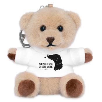 Kleiner Hund, Große Liebe - Teddy Schlüsselanhänger - Weiß - Vorne