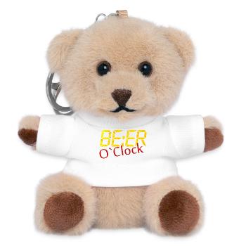 Beer O'Clock am Morgen. Bierspruch. Saufen - Teddy Schlüsselanhänger - Weiß - Vorne