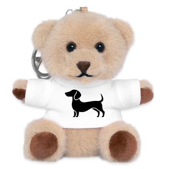Dackel - Teddy Schlüsselanhänger - Weiß - Vorne