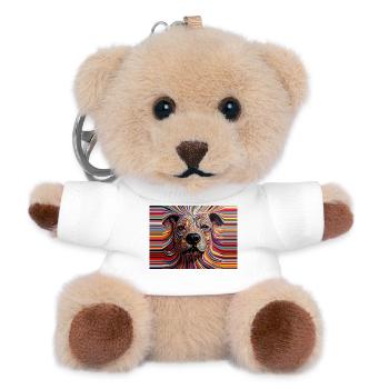 Psychedelic Staffie - 128 - Teddy Keyring - white - Front
