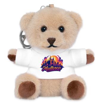 Mallorca Skyline – Epic Colorful Silhouette - Teddy Keyring - white - Front