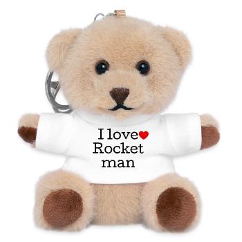 I Love Rock Music Typography - Teddy Keyring - white - Front