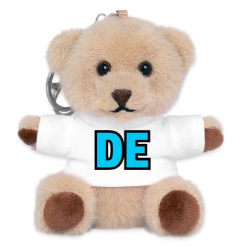 DE Initialen Block Logo - Teddy Schlüsselanhänger - Weiß - Vorne