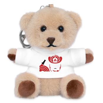 Feuerwehrhelm Schlauch Icon - Teddy Schlüsselanhänger - Weiß - Vorne