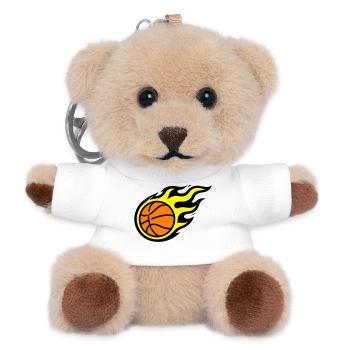 Basketball Flamme Symbol - Teddy Schlüsselanhänger - Weiß - Vorne