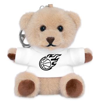 Basketball Flamme Symbol - Teddy Schlüsselanhänger - Weiß - Vorne