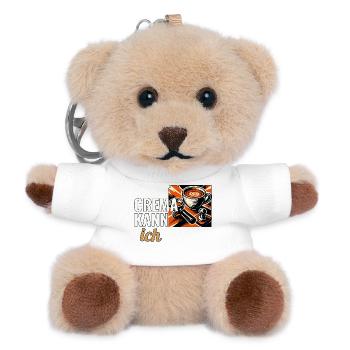 Hobby Barista Geschenk für die erste Siebträger - Teddy Schlüsselanhänger - Weiß - Vorne